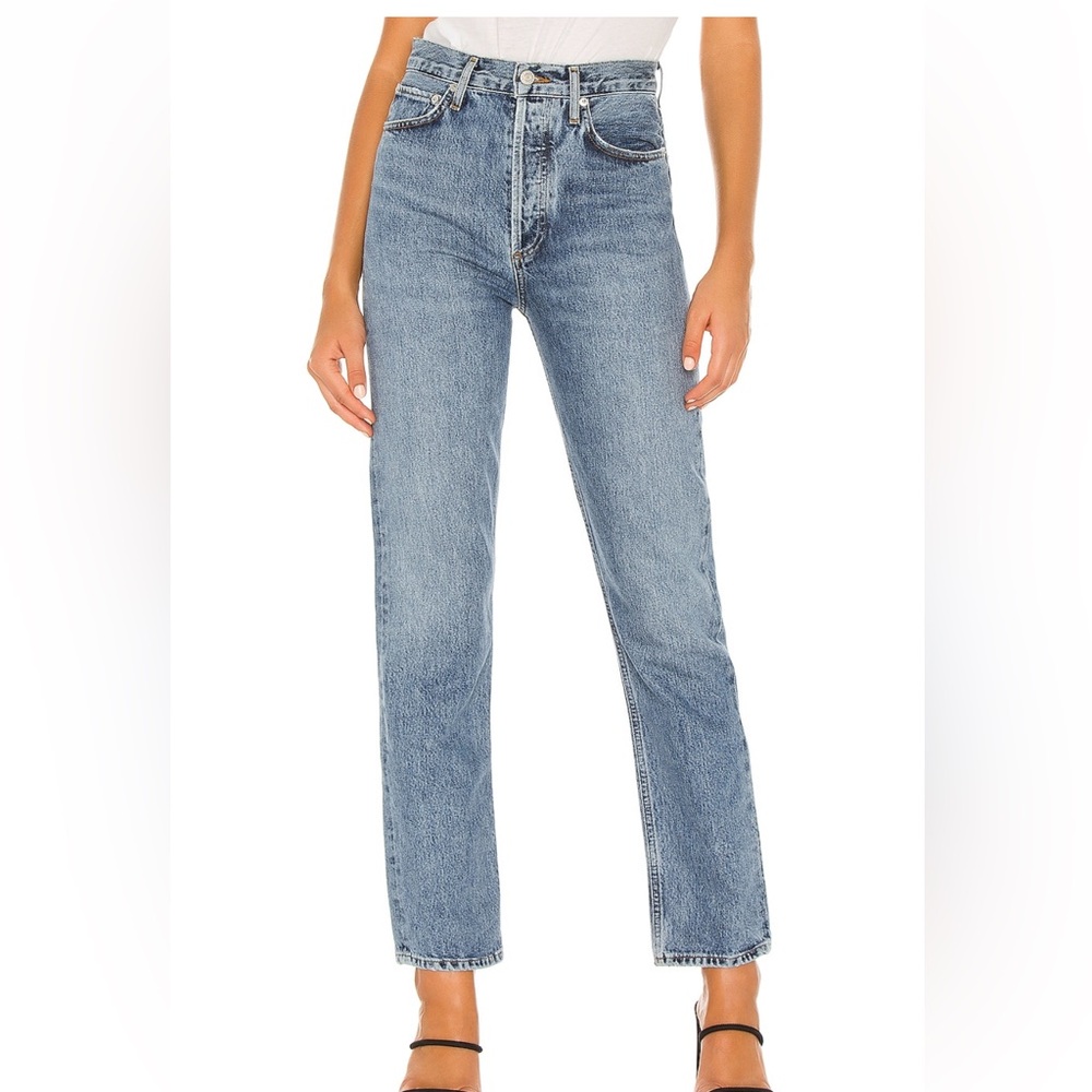 90’s pinch waist agolde jeans in navigate (medium wash)